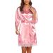 BESDEL Women's Satin Silk V-Neck Kimono Robe - XS Peach - Buy Online on GoSupps.com