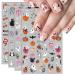 JMEOWIO 9 Sheets Halloween Nail Art Stickers Decals Self-Adhesive Cute Horror Ghost Witchy Spider Web Bat Pumpkin Spook Nail Supplies Nail Art Design Decoration Accessories