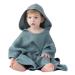 Lat bathing poncho for children baby poncho bath towel 100% cotton musselin baby towel with hood super absorbent hooded towel for babies and children 64x60cm (blue) blue