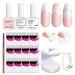 Saviland French Manicure Kit: White French Gel Nail Polish Fast French Tips Guide Stickers Complete French Tip Tool Easy French Nail Brush Home Beginners French Nails 8B-French Manicure Nail Kit2