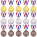 Swpeet Metal Gold Silver Bronze Award Medals with Ribbon, Olympic Style Winner Medals for Kids Children's Events, Classrooms, Office Games and Sports - 1st 2nd 3rd Place 15