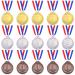 Swpeet Metal Gold Silver Bronze Award Medals with Ribbon, Olympic Style Winner Medals for Kids Children's Events, Classrooms, Office Games and Sports - 1st 2nd 3rd Place 15