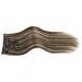 Shop Moresoo Real Hair Extensions | Clip-In Dark Blonde & Brown 120g - 7Pcs 40cm Remy Quality - Buy Online on GoSupps.com