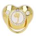 Gold Letter Pacifier Fashion Exquisite Portable Silicone Infant Pacifier for Home Travel (Letter J)