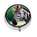Zebra and Giraffe Round Pill Box Lightweight Moisture-Proof Portable for Emergency Medication & Fish Oil Zebra and Giraffe One Size