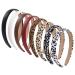 Rtinsd Leopard Print Headbands for Women 2cm Wide Non-slip Cheetah Fashion Leather Hair Bands  Cute Hair Accessories for Girls 8 Pcs Multicolor Wild Jungle