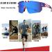 IKTOD UV400 Polarized Sports Sunglasses for Men and Women - Blue Lens Flag Frame | Windproof Cycling and Driving Sunglasses - Buy Online on GoSupps.com