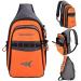 KastKing Pond Hopper Fishing Sling Tackle Storage Bag  Lightweight Sling Fishing Backpack - Sling Tool Bag for Fishing Hiking Hunting Camping, Without Box,17.7X 12.6X 6 Inches,Orange Sling Bag Without Box(17.7" x 12.6" x 6")