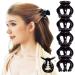 RC ROCHE ORNAMENT 6 Pcs Womens Pumpkin Hair Secure No Slip Grip Claw Clips Styling Plastic Strong Durable Comfortable Hold Premium Quality Beauty Accessory Girls Medium Black Medium (Pack of 6) Black