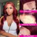 SLHUSE 99J Burgundy Lace Front Human Hair Wig 24 Inch - Body Wave HD Transparent Lace, Pre Plucked, Glueless, 180% Density - Wine Red - Buy Online on GoSupps.com