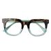 Peepers by PeeperSpecs Women's Showbiz Square Blue Light Blocking Reading Glasses Tortoise/Green 50 Millimeters 1.5 x