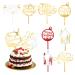 VIDELLY 10Pieces Christmas Acrylic Cake Topper Gold Merry Christmas Cake Toppers Christmas Cupcake Toppers Picks Party Props Xmas Holiday Cupcake Picks Christmas Theme Cupcake Topper Celebration Deco