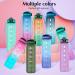 Eyq 1L Dark Green Sports Water Bottle - BPA Free Tritan with Straw & Time Marker for School & Outdoor Gym Activities - Buy Online on GoSupps.com