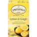 Twinings Lemon & Ginger Herbal Individually Wrapped Tea Bags | Naturally Caffeine-Free | 20 Count (Pack of 6) | Enjoy Hot or Iced Lemon and Ginger 20 Count (Pack of 6) - Buy Online on GoSupps.com