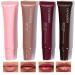 Bekoeen 4-Color Hydrating Lip Gloss - High-Shine Glass Finish - Nude Shades - Nourishing and Long-Lasting Liquid Lip Gel