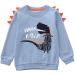 Dinosaur Sweatshirt for Boys | Cotton Pullover Jumper for Kids | Long Sleeve Casual Top | Toddler Girls Shirts | Baby Clothes 1-8 Years | Blue 2-3 Years - Buy Online on GoSupps.com