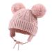 XIAOHAWANG Warm Kids Beanie Winter Knitted Baby Hat for Boys Girls Infant Toddler Toque with Pompom 6-24 Months Skin Pink