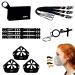 Sono Face Mask Accessories 11 Piece Set Includes Adjustable Ear Saver Mask Extender Straps Mask Lanyards Brackets and Storage Case for Cloth and Disposable Masks with Touchless Door Opener