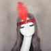 Tseenyi Elastic sequins headband hair band Boho sequins feather headboard hair tie jewelry for women and girls Christmas stage performance (red)
