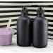 Black Coated 8-Ounce Glass Pump Bottles (4-Pack) for Lotions, Liquid Soap, Aromatherapy - Cornucopia Brands - Buy Online on GoSupps.com