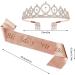 Rosavida Birthday Princess Sash and Tiara Kit - Rosegold 2-Piece Set for Women and Girls | Glitter Sash and Rhinestone Crown for Party Decoration - Buy Online on GoSupps.com