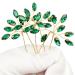 PRETTYLIFE Crystal Bridal Hair Pins - 3 Piece Rhinestone Flower Headpieces for Wedding - Emerald Green Bridal Hair Accessories - Buy Online on GoSupps.com