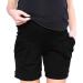 Mija - Maternity Shorts Pants Trousers with Over Bump Panel 1047 12 Black