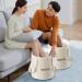 Collapsible Foot Bath with Zippered Lid Portable Foot Soaking Bucket Heat Retaining Non-slip Foot Bath Tub for Home Outdoor Champagne Foot Bath Bucket - Buy Online on GoSupps.com