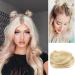 2pcs Mini Claw Clip Cat Ears Messy Space Bun Hair Pieces - Light Golden Blonde - Buy Online on GoSupps.com