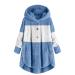 Hanxiulin plush jacket oversize warm lined fleecemantel women winter parka on both sides transition jacket long thick transition jacket women trench coat buffer jacket transition m light blue