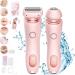 Dusk Official Razor Dusk Razor for Women Silk Glide Pro Shaver Waterproof 2 in 1 Electric Shaver Razors for Women Wet & Dry for Leg Arm Underarm Pubic Area Removable Head (Pink)
