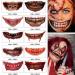 Halloween Clown Horror Mouth Temporary Tattoo Stickers - 10Pcs Halloween Prank Makeup for Cosplay Party Decorations - Buy Online on GoSupps.com