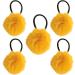 Hairband for Girls - Girls' Colorful Pompom Hair Ring Ties | Chic Pompom Hair Rope for Ponytail Fashionable Girls Hair Accessories for Daughter Sister turmeric - Buy Online on GoSupps.com