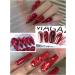 3120 Pcs Red Nail Art Rhinestones Gems - Mixed Shape Crystal Jewel Kit for Nails, Face Decor - EBANKU - Buy Online on GoSupps.com