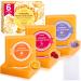 Kojic Acid Soap 3 Fragrances Turmeric Soap Bar Dark Spot Remover for Face and Body Contains Vitamin C Hyaluronic Acid Shea Butter Even Tone Skin with Bubble Net(6 Pack) Lemon 1 Ounce (Pack of 6)