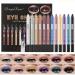 Sitovely 12 Pcs Matte Eyeshadow Stick Set with Sharpener Cap  Long Lasting Pearly Sparkle Glitter Eyeshadow Pencil Shimmer Metallic Eye Shadow Makeup