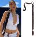 SEIKEA Upgraded Long Braid Ponytail Extension with Elastic Tie Straight Sleek Wrap Around Braid Hair Extensions Ponytail Natural Soft Synthetic Hairpiece Black Brown 34 Inch(After Braided 30 Inch) 1PCS 34 Inch (After Braided 30 Inch) 180 Gram Black Brown