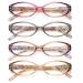 EYEURL Reading Glasses for Women Blue Light Blocking, 4 Pair Lightweight Ladies Oval Computer Readers with Spring Hinge Anti Glare/UV Rays 1.50 4 Pack Mix Colos 1.5 x