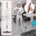 MR.SIGA Pet Hair Removal Rubber Broom with Squeegee - 2 in 1 Floor Brush for Carpet, 62 inch Handle, Includes Microfiber Cloth - Buy Online on GoSupps.com