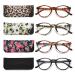 VEVESMUNDO Blue Light Reading Glasses Computer Readers for Women Men 4 Pcs Eyeglasses - Blue Light Blocking 2.0 x