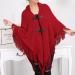 Warm Ladies Triangular Scarf - Cozy Watermelon Red Autumn Wrap with Button Bib - Buy Online on GoSupps.com