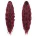 65cm Burgundy Fine Long Braid Ponytail Hair Extension - Natural Curly Synthetic Clip-In for Women - Buy Online on GoSupps.com