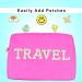 DANCOUR Large Pink Makeup Bag & Toiletry Organizer for Women - Nylon Cosmetic Pouch, Travel-Friendly, Preppy Style - Hot Pink Makeup Storage for Girls - Buy Online on GoSupps.com