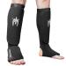 Meister MMA Elastic Cloth Shin & Instep Padded Guards (Pair) Black Small/Medium