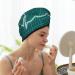 Hair Towel Wrap - Quick Drying Hair Turban with Button | Eco-Friendly ECG Wave Design - Buy Online on GoSupps.com