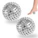 2 pieces of hedgehog ball massage ball hedgehog ball massage ball set magnetic acupressure balls for plantar muscle regeneration myofascial relaxation (silver)