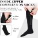 Tarpop Compression Socks for Women & Men - 4 Pairs Zippered Closed Toe 20-30 mmHg - Large/X-Large - Black - Buy Online on GoSupps.com