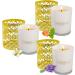 Fragrance candles gifts for women 6-Set candles 5.64 ounces * 3 large fragrance candles with 3 metal candlesticklagen 200 hours of long soy wax gift for Valentine's Day White Glass
