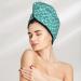 Hair Towel Wrap & Turban - Quick-Drying Aquamarine Glitter Hair Drying Towel with Button - Buy Online on GoSupps.com