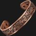 Ladies Pure Copper Magnetic Bracelet Women Copper Bangle Cuff Holistic Magnetic Band with 6 Strong Neodymium Magnets Adjustable Floral Pattern-PC (L: Wrist 19.5-22.5cm/7.6-8.75") - Buy Online on GoSupps.com